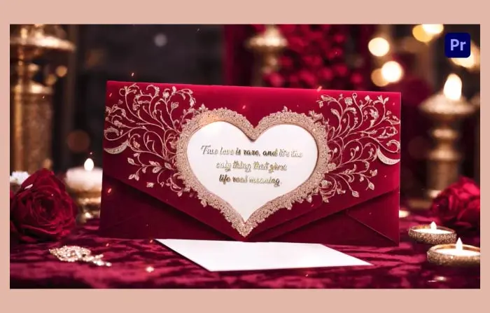 Luxury Western Wedding Invitation Card 3D Slideshow